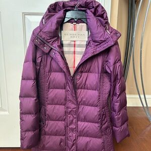 Burberry Purple Puffer Coat